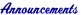 Announcements 